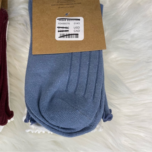 NWT UO Ruffled Crew Sock With Cute Embroidery Bundle- 4 Pairs - Picture 4 of 6